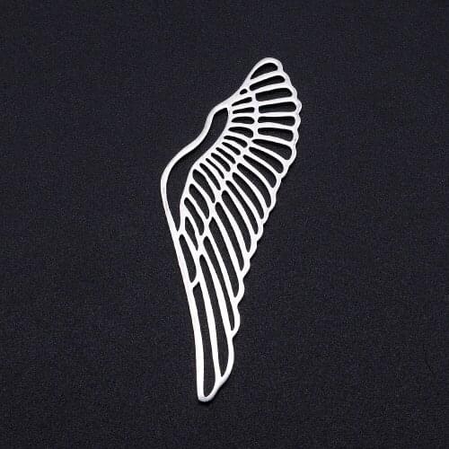 5pcs/lot Stainless Steel Angel Wing Charm Pendant Wholesale Top Quality Bracelet Making Charms Jewelry Making Charms