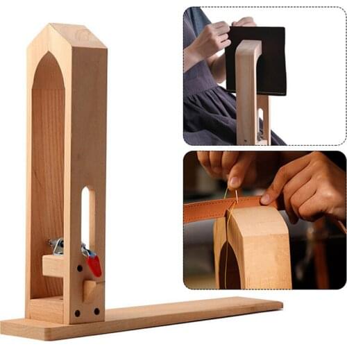 Leather Hand Stitching Fixture Wooden Leather Fix Clamp Leather Sewing Tool DIY Leathercraft Wood Clamp