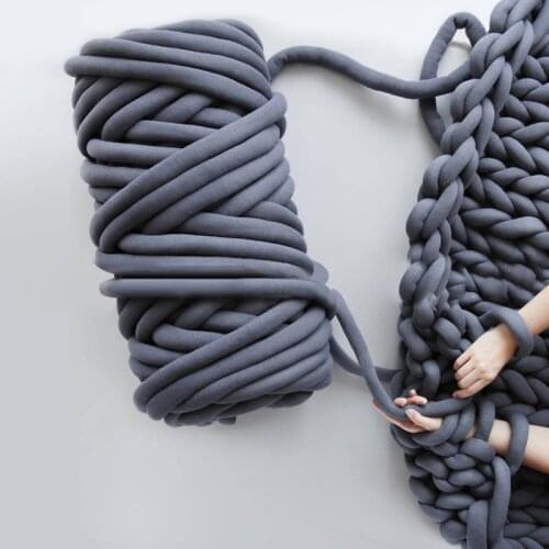 1KG Thick Super Bulky Chunky Yarn for Hand Knitting Crochet Soft Big Cotton DIY Arm Knitting Roving Spinning Yarn for Blanket