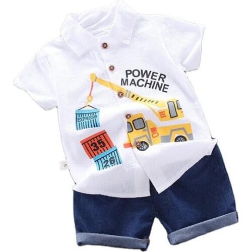 Summer New Childrens Fashion Clothes Boys Girls Cotton Shirt Shorts 2Pcs/sets Infant Cartoon Casual Clothing Kids Tracksuits