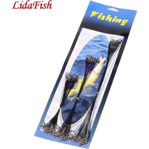 16cm/26cm/31cm Anti Bite Steel Fishing Line Lead Core Leash Steel Wire Leader With Swivel Accessory