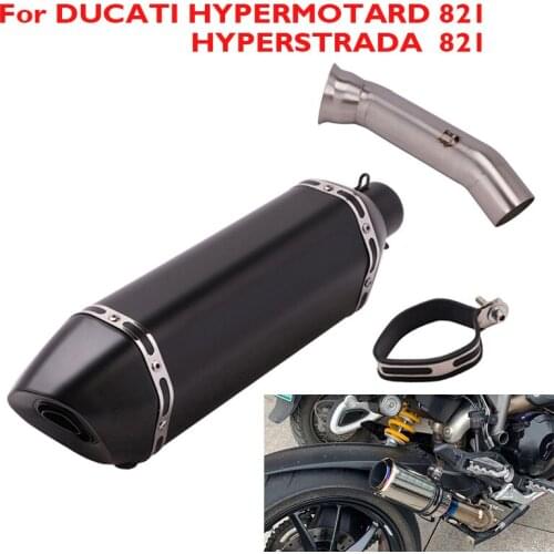 Motorcycle Exhaust System Full Muffler Silencer with DB Killer Tip Connect Link Tube for DUCATI HYPERMOTARD 821 HYPERSTRADA 821