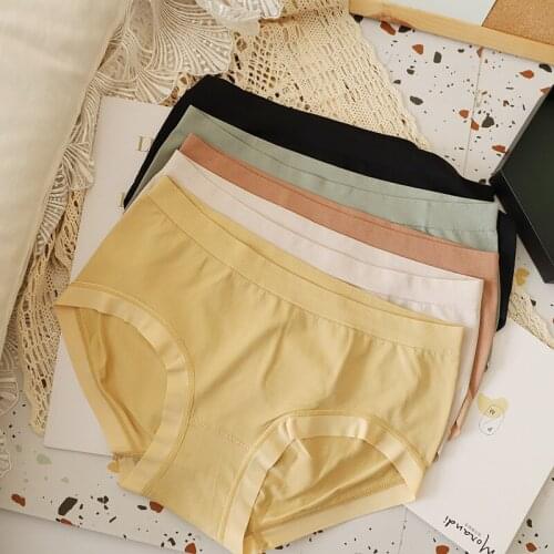 Warm taupe simple Mid-rise Seamless Panties women Japanese Pure color lingerie Panties women N691