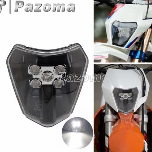 Universal Supermoto Headlamp LED Motocycle Head Light Dirt Bike Front Lamp Motocross Headlight For EXC-F EXC 300 350 450 500 XCW