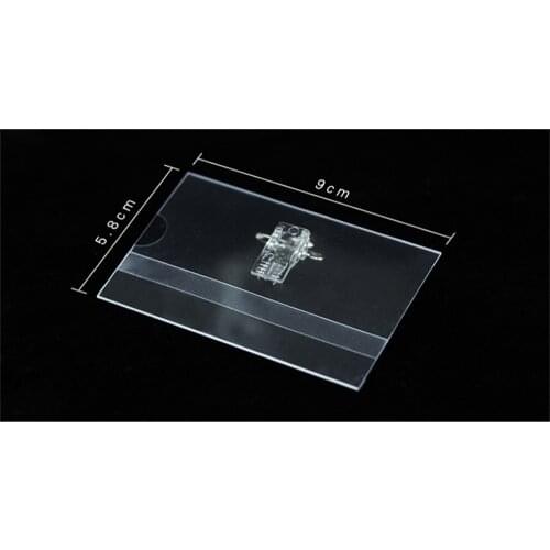 Thicken Pvc Horizontal Style Badge Holder with Pin and Metal Clip Transparent School Office Badge Holders