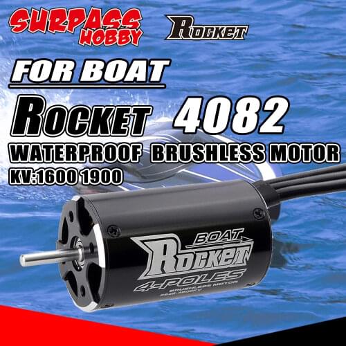 SURPASS HOBBY ROCKET 4082 Waterproof Brushless Motor Sensorless 1900KV 1600KV for RC Boat Car 1000M Traxxas slash trx4 scx24