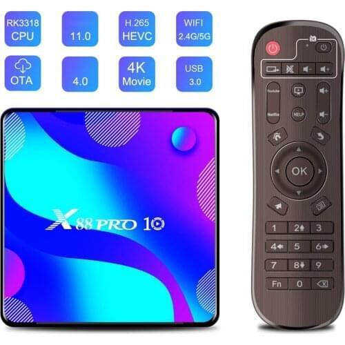 X88PRO Smart Set-Top Box Media Player RK3188 4K Dual 2.4G/5G WIFI Wireless Network TV Box Android 11