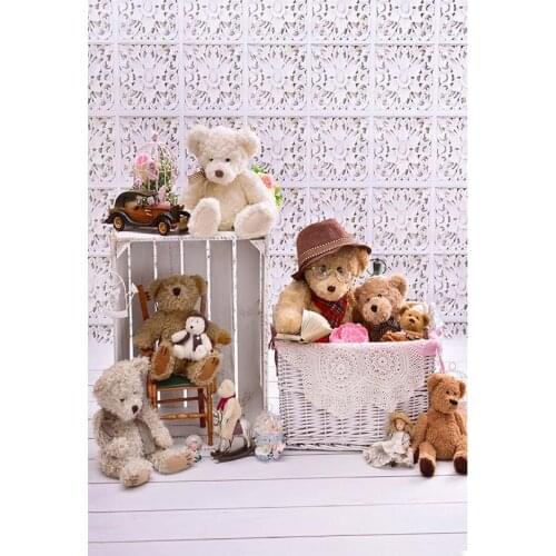 Fotografia toy bears newborn photo backgrounds vinyl kids photography backdrops professional studio photography props S-3119