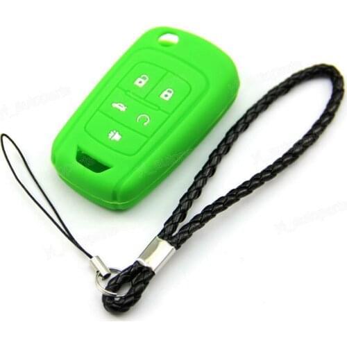 Green Silicone Case Cover For Buick LaCrosse regal Verano 5 Buttons Remote Flip Key OHT01060514