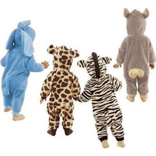 Winter Christmas Baby Rompers Thick Hoodies Fleece Animal Baby Outfits infant-clothing baby jumpsuit baby costume