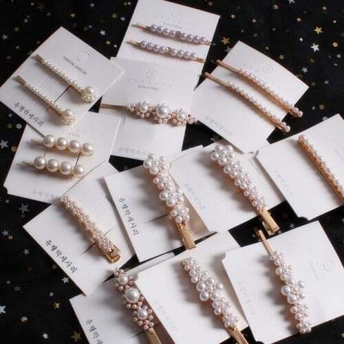 1/2PC Pearl Metal Hairclips Women Hair Clip Hairpin Girls Hairpins Barrette Hairgrip Bobby Pin Hair Accessories Dropship New