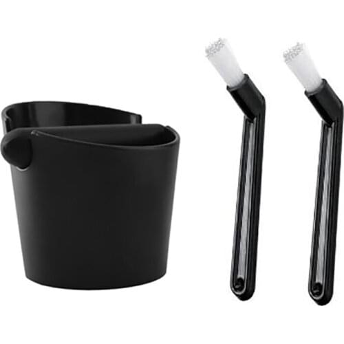1 Pcs Coffee Grind Knock Box and Espresso Dump Bin with 2 Pcs Coffee Machine Brush Cleaner