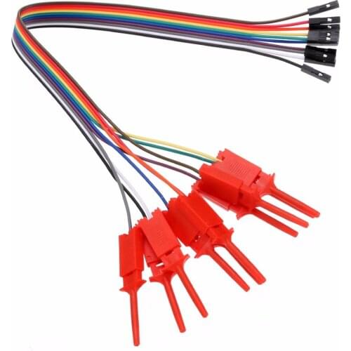 10pcs/set 34cm Test Hook Clip High Efficiency Logic Analyzer Cable Gripper Probe Test Clip Hook Kit for Connecting Chips Pins