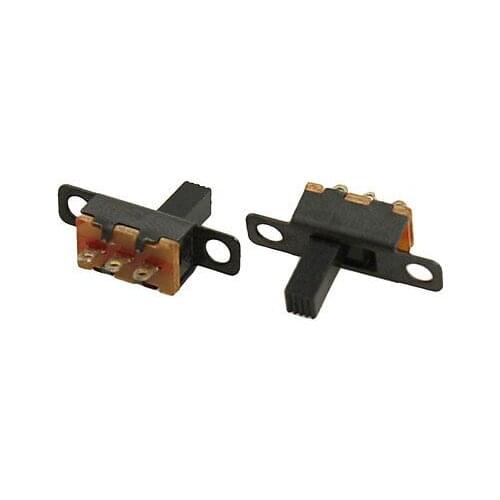 100 Pcs 7mm Height Knob 3 Pin 2 Position 1P2T SPDT Panel Slide Switch 0.5A 50V DC SS12F15-G7