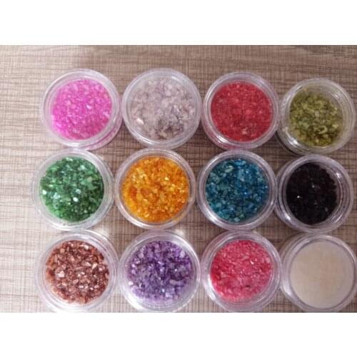 12 Colors Nail Art Crushed Shell Seashell Set Gel Polish Tips Ocean 3D Design DIY Magic Decoration Kit Makeup Cosmetic Tool