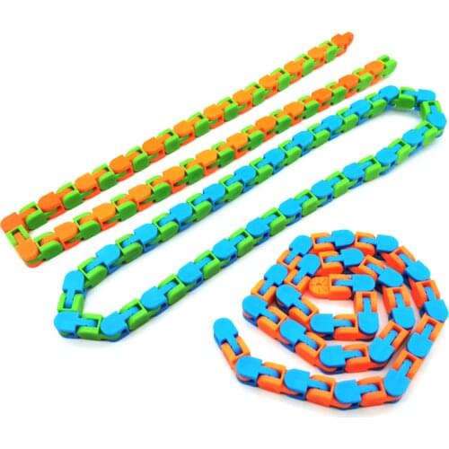 3PCS Wacky Tracks 24/48 Knot Chain Decompression Toy Wacky Tracks Snap And Click Fidget Anti Stress Toy Rotatable Bracelet Toy