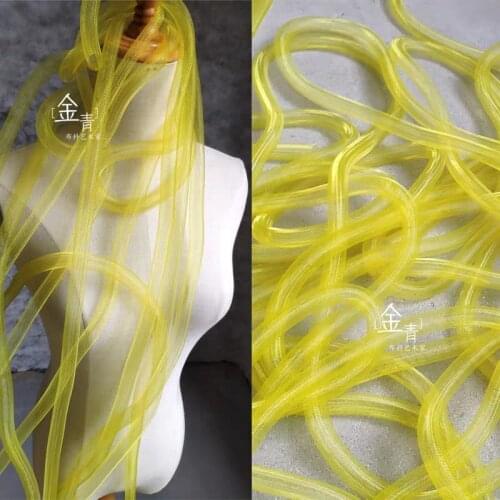 Elastic pipe accessories Yellow Warping shape DIY Wedding decoration Skirt modelling design Designer Fabric