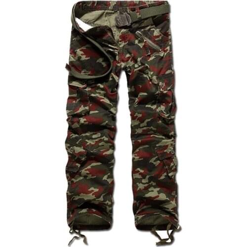 New Men Fashion Camouflage casual army pants Overalls Military casual Cargo Trousers Male Urban tactical long pant, No Belts