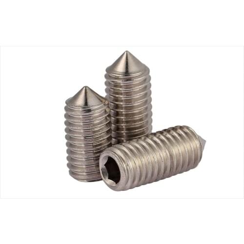 DIN914 304 stainless steel Point end set screws face hexagon set screws M3 M4 M5 M6 M8 M10 headless machine meters top wire