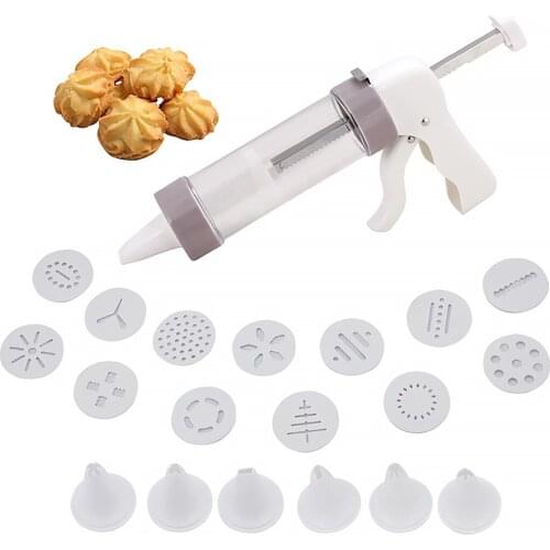 DIY Biscuit Machine Cookie Maker Icing Cookie Press Set with Stamp and Nozzles Home Bakery Baking Tool