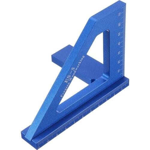 ES-5 Multifunction Woodworking Scriber Ruler 3D Miter Angle Ruler Marking T Ruler Square Layout 45/90Degree Measuring Aluminum