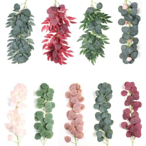 Simulation Eucalyptus Leaf Rattan Eucalyptus Leaves 1.5 M Leaves Teng Green Plant Wedding Road Lead Layout Eucalyptus Rattan