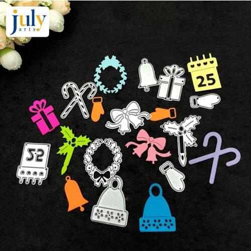 Julyarts Cutting Dies Christmas Set Silver Cutting Dies Cutting Scrapbooking For Handwork Gift Carbon Steel Material Craft