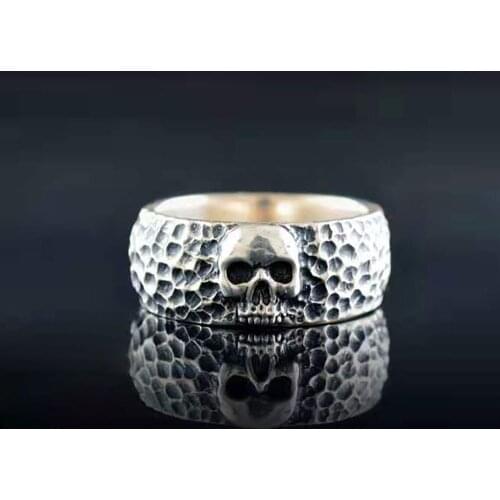 Vintage Demon Skull Shape Honeycomb Finger Ring Gothic Women Men Biker Night Club Party Metal Black Rock Rings Bague Femme