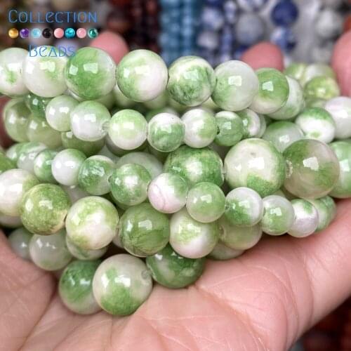 Natural Stone Green Persian Jades Loose Round Beads For Jewelry Making 6/8/10 MM DIY Bracelets Accessories Wholesale 15"