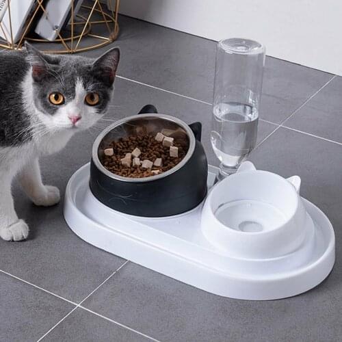 Non-slip Cat Bowls Stainless Steel Pet Bowls With Raised Stand Pet Food and Water Bowl For Cats Dogs Feeder Pet Product Cat Bowl