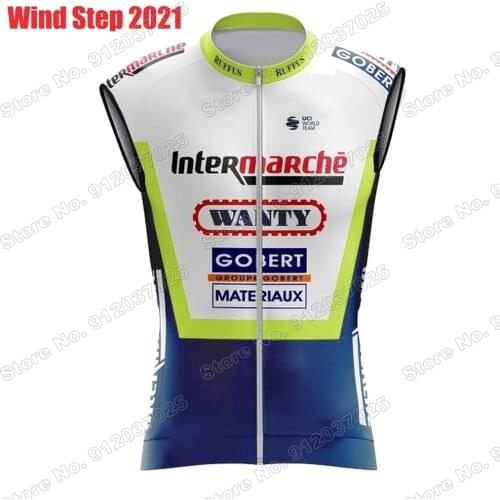 Mens Team Wanty 2021 Ropa Windproof Lightweight Wind Vest Cycling Vest Race Road Cycling Jersey Sleeveless MTB Maillot Ciclismo