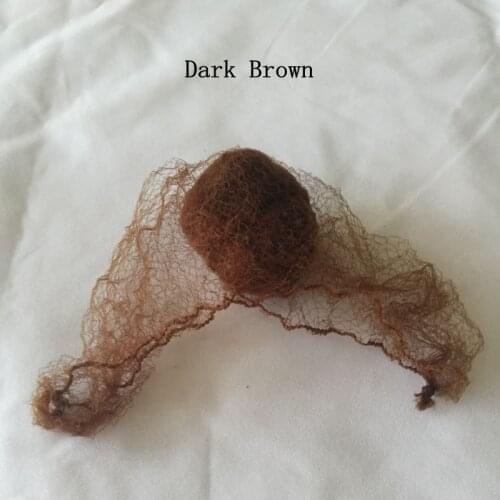 50pcs Dark Brown Invisible Small Mesh 20 inches Stretch Length Hair Styling or Caring Net