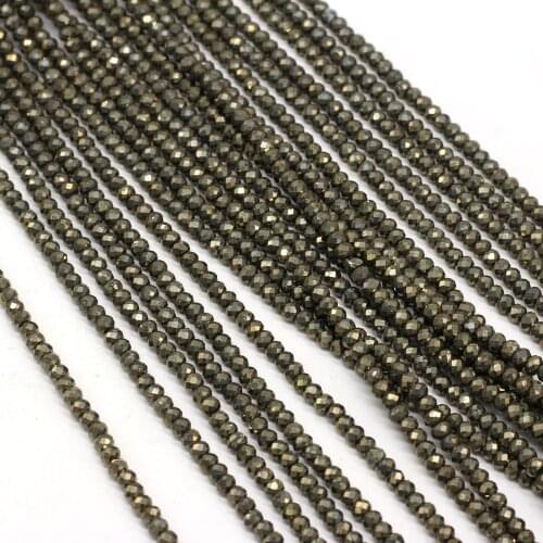 New Natural Pyrite Beads Fine 3mm Natural Stone Loose Beaded for Making DIY Jewerly Necklace Bracelet Accessories 3x4mm