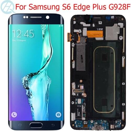 Original G928F LCD For Samsung Galaxy S6 Edge Plus Display With Frame 5.7" SM-G928F LCD Touch Screen No Defect Display