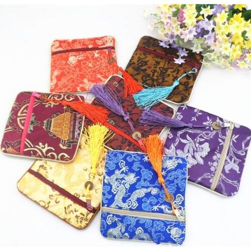 Packaging jewelry Gift Bag Pouch Chinese Silk Satin Necklace Earring Ring Bracelet Travel Storage Jewellery Bags F20173364