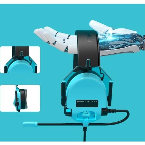 AJAZZ Wired RGB Earphones Gaming Headset USB Type Headphone with 7.1 Surround Channel Microphone Foldable for Laptop PC Desktop