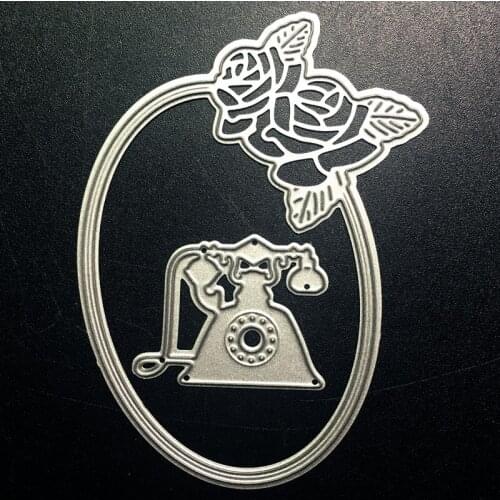 SCD1208 Flower Telephone Metal Cutting Dies For Scrapbooking Stencils DIY Album Cards Decoration Embossing Folder Die Cuts Tool