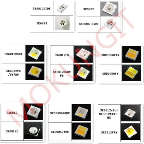 SK6812 SK9822 SK6812 Side-A SK6805-2427 SK6812 MINI-E LED Chip IC in Chip For Strip Display Screen Individually Addressable