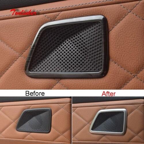 Tonlinker 2 PCS Rear door Speaker Cover sticker for CITROEN DEESSE DS7 2018-19 Car Styling Stainless steel Cover case Stickers