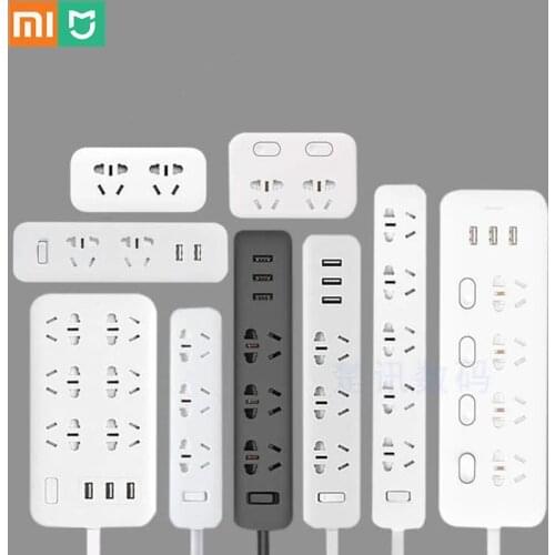 Xiaomi Mi Mijia Power Strip 2.1A Fast Charging 3 USB Extension Socket Plug 6 Outlets Socket Adapter US UK EU AU MI Power Strip