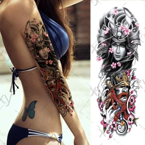 Waterproof Temporary Tattoo Sticker Black and white impermanence Chinese myth character arm fake tatto flash tatoo for men women