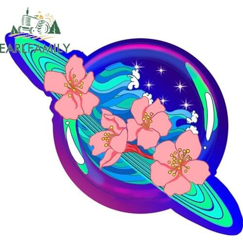 EARLFAMILY 13cm x 11.3cm for Flower Planet Funny Vinyl Car Sticker Laptop Skateboard Bumper Decoration for All Types of Vehicles