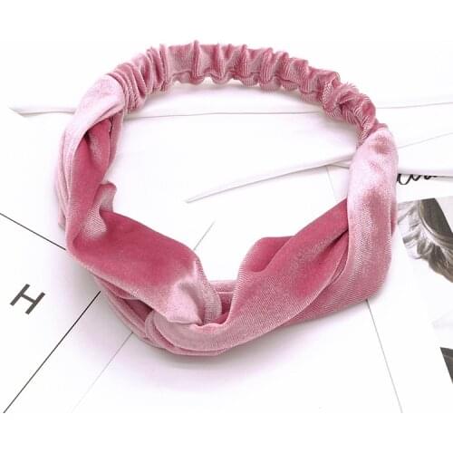 Fashion gold velvet knot turban headband women girls scrunchy hair head bands wrap accessories for women headwrap headdress