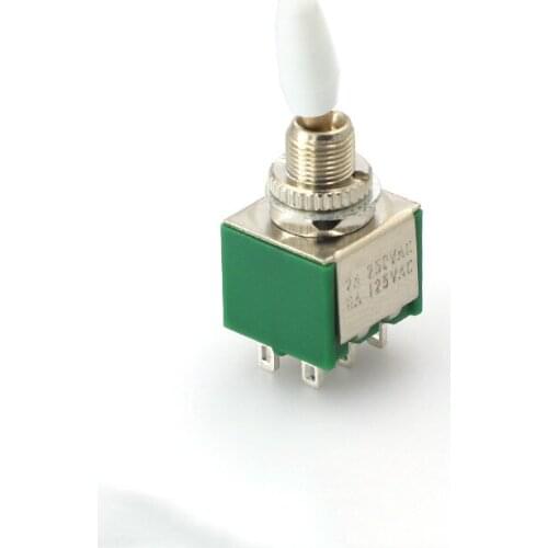 10pcs AC250V 2A AC125V 6A Panel Mounted 6 Pin 2 Position ON-ON Locking Toggle Switch DPDT