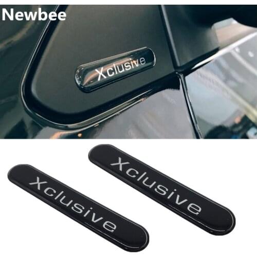 Newbee 2Pcs Reflective 3D Car Sticker Xclusive Emblem Badge Side Mirror Decoration Decal Universal For SMART BRABUS 2007-2017