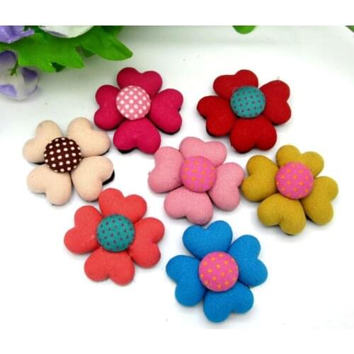 20Pcs Mixed Heart Cloth Fabric Covered Sewing Buttons Flatback Cabochon Scrapbooking Crafts Knopf Bouton Decor Diy Accessories