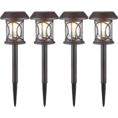4PCS Solar Path Lights Solar Powered Waterproof Garden Landscape Solar Lights Outdoor Patio Pathway Lamp For Yard Lawn Driveway