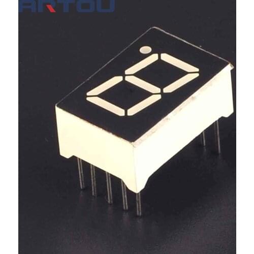 5PCS Digital Tube 0.5 inch Red 1 Bit Common Shadow Digital Tube