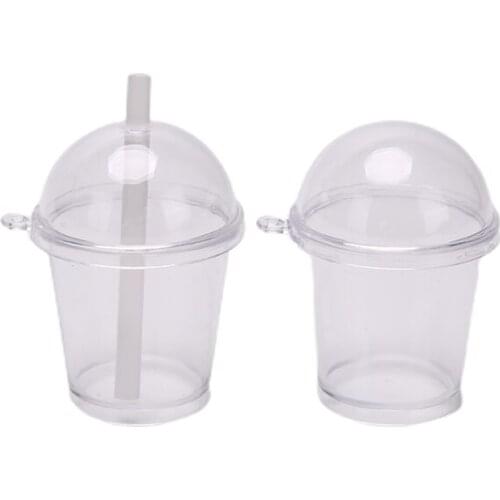 5Pcs Mini Frappuccino Cup Coffee Cup Dollhouse Miniature Simulation Plastic Cake Ice Cream Cups for 1/6 Doll Kitchen Toys