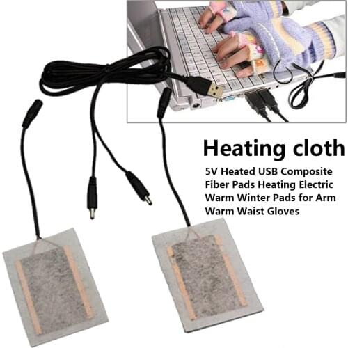 5V Glove Heating-Sheet Heated USB Composite Fiber Pads Electric Warm Winter Pads For Arm Warm Gloves Cycling Warm Gloves Steady